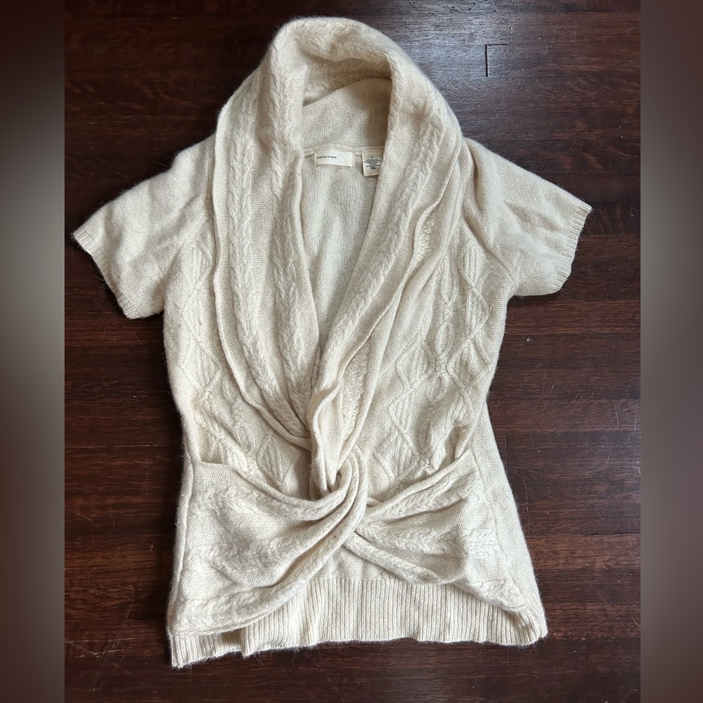 Anthropologie Sleeping on Snow Cream Cable Knit Sweater - sz Small